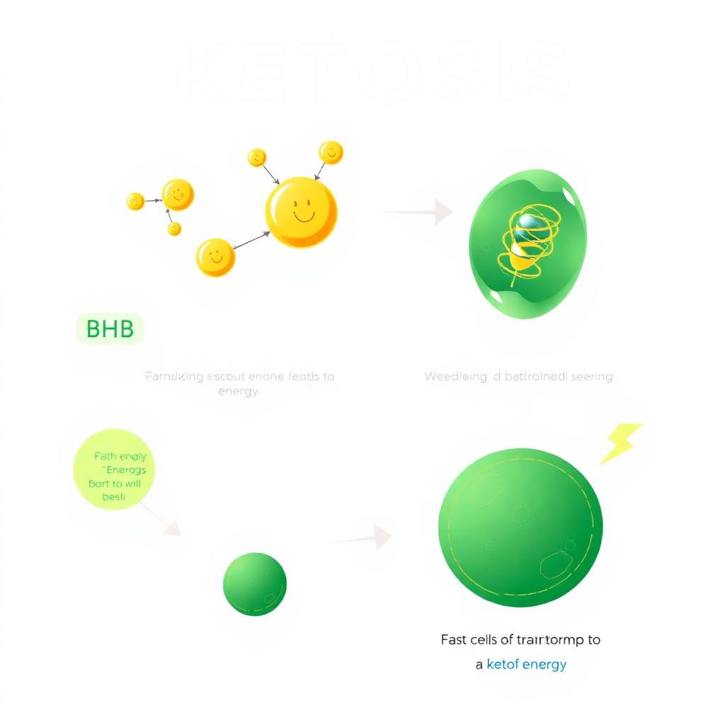 Illustration of the ketosis process and BHB ketones
